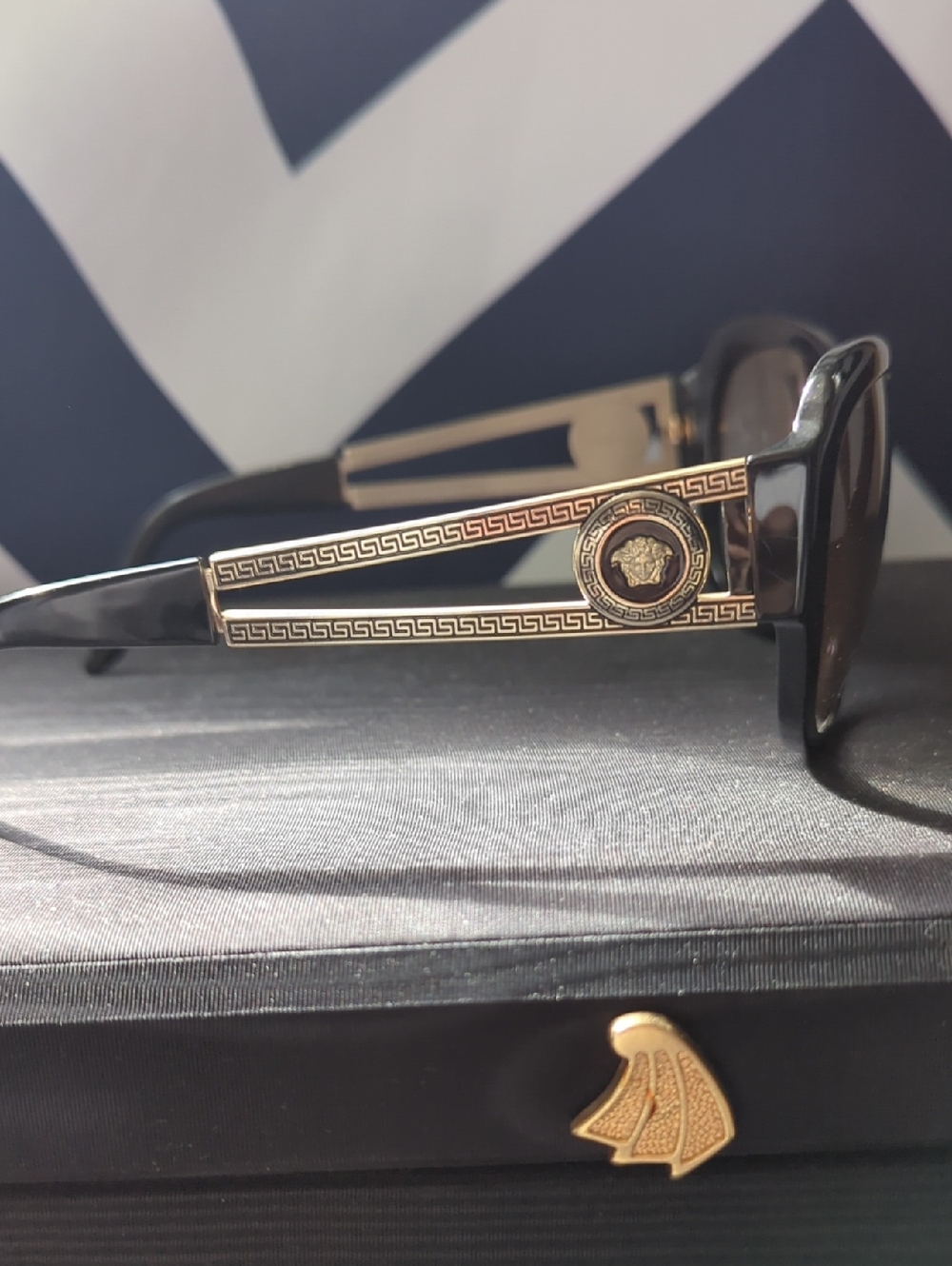 Versace Black Oversized Women’s Sunglasses with Gradient Lenses
